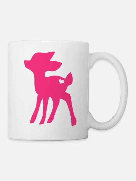 Rehkitz mit Herz - Tasse - Weiß
