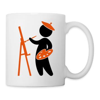 A painter working on his masterpiece - Mug - white - Right