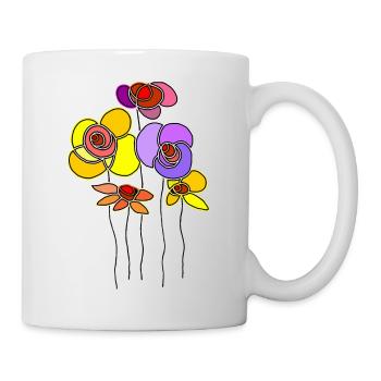 Colorful flowers - Mug - white - Right