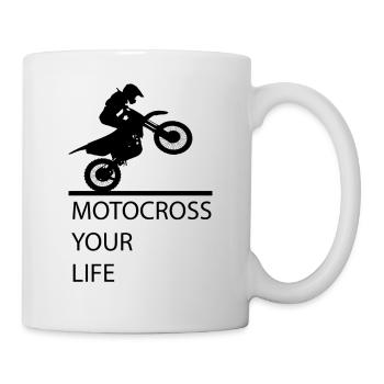 Motocross Cross Motorrad Corssen - Tasse - Weiß - Rechts