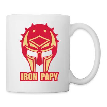 Opa Helm Rüstung Eisenfass ironpapy - Tasse - Weiß - Rechts