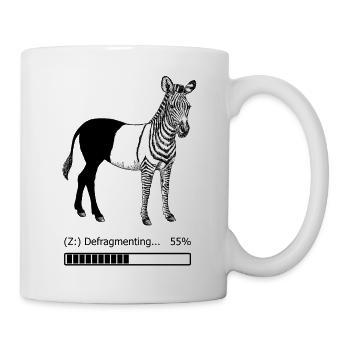 Defragmentiertes Zebra - Tasse - Weiß - Rechts