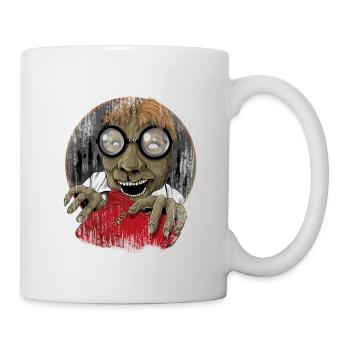 Nerd geek man woman kid zombie - Mug - white - Right