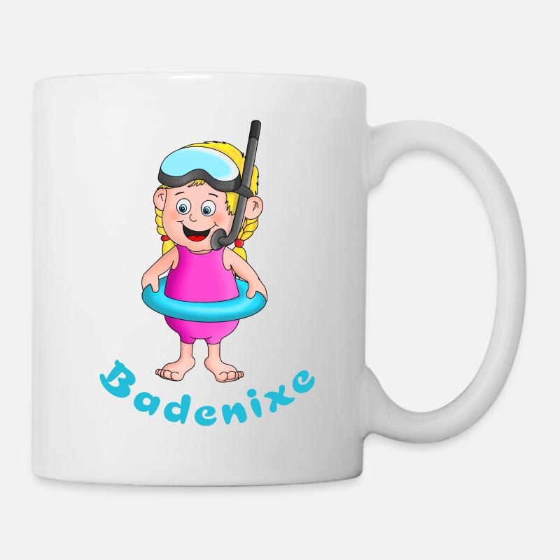 Badenixe - Schwimmerin - Tasse - Weiß