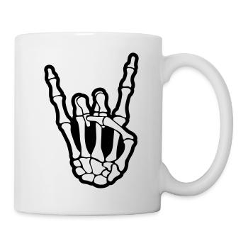 skull rock hand - Tasse - Weiß - Rechts