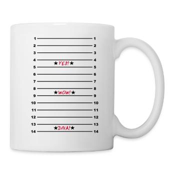 Yes Wow Diva Length Check T-Shirt - Mug - white - Right