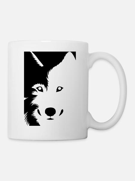 loup - Mug blanc - blanc