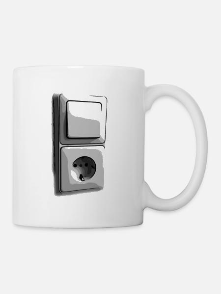 Prise interrupteur rétro transparent - Mug blanc - blanc