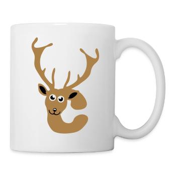 cerf lettre c animaux - Mug blanc - blanc - Droite