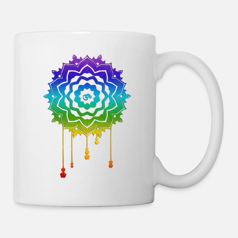 Chakra Mandala Om - Tasse - Weiß
