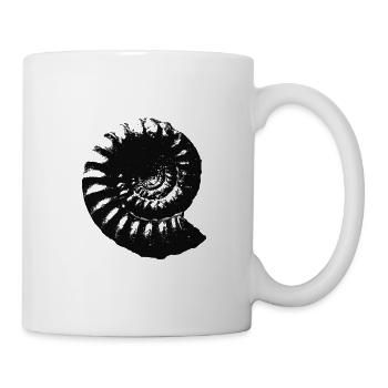 Fossil Geschenkidee Ammonit Urzeit Geschenk - Tasse - Weiß - Rechts