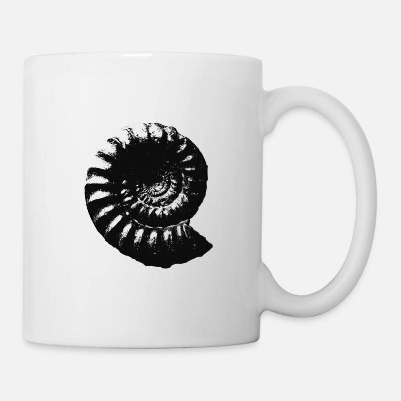 Fossil Geschenkidee Ammonit Urzeit Geschenk - Tasse - Weiß