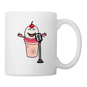 Une petite super star une crème glacée en chantant - Mug blanc - blanc - Droite