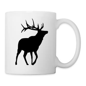 Hirsch - Tasse - Weiß - Rechts