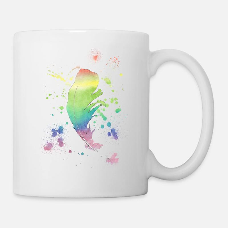 Feder Regenbogen vintage shabby cool Geschenk - Tasse - Weiß
