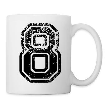 8 - Nummer - Tasse - Weiß - Rechts