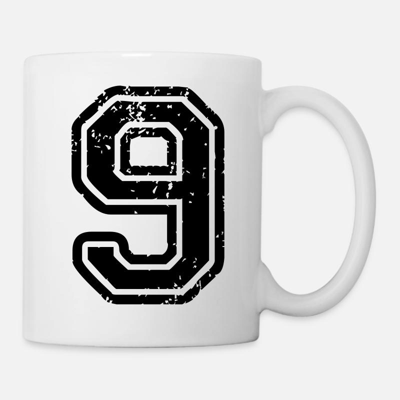 9 - Nummer - Tasse - Weiß