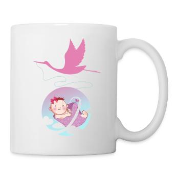 Umstandsmode T-Shirt Motiv / Geschenk Babyparty - Tasse - Weiß - Rechts