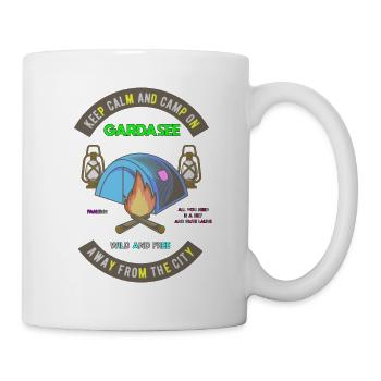 Gardez le calme et campez sur le lac de Garde - Mug blanc - blanc - Droite