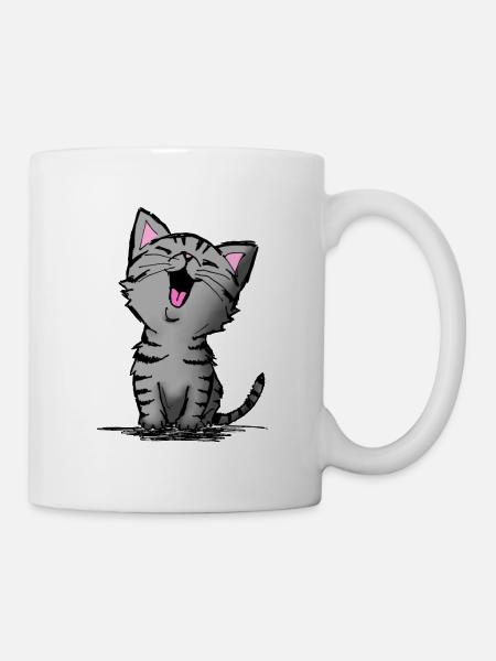 Süße Katze - Tasse - Weiß