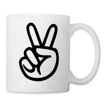 icon peace hand sign - Mug blanc - blanc - Droite