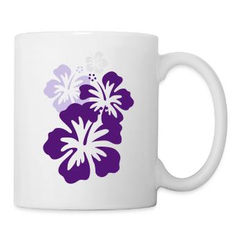 hibiskus violett - Tasse - Weiß - Rechts
