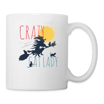 Lustiges Katzenlady Motiv Geschenk - Tasse - Weiß - Rechts