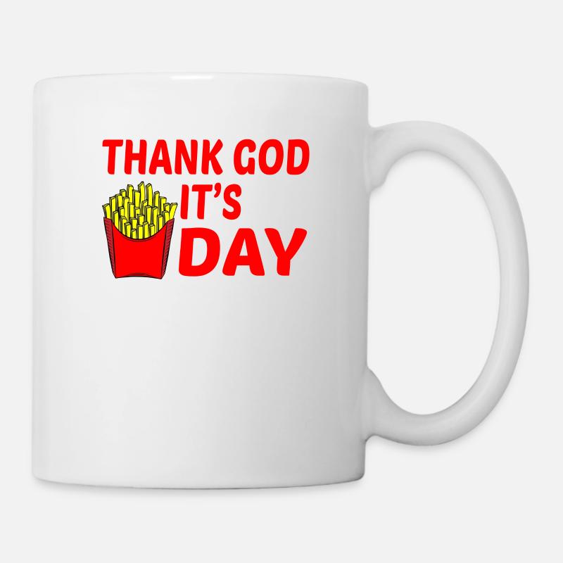 Pommesbude cadeau de jeu de mots frites - Mug blanc - blanc