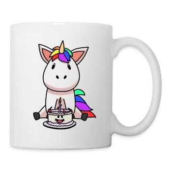 Licorne Gâteau d’anniversaire Gâteau enfant - Mug blanc - blanc - Droite