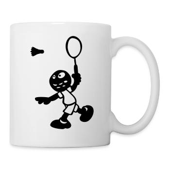 dessin cartoon BD sport badminton rigolo - Mug blanc - blanc - Droite