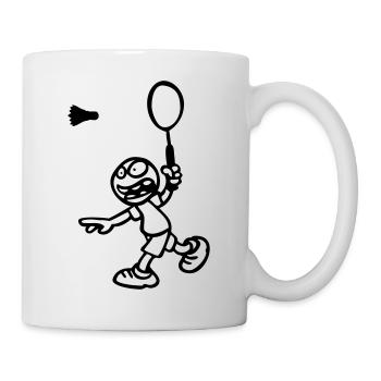dessin cartoon BD sport badminton drôle - Mug blanc - blanc - Droite