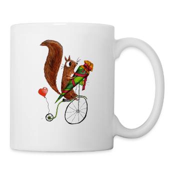 Le croissant sur le vélo avec le cartable - Mug blanc - blanc - Droite