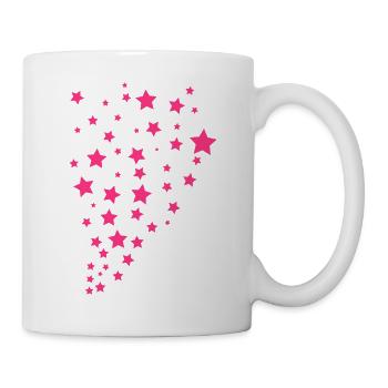 Viele Sterne Nacht Himmel Schauer Pink - Tasse - Weiß - Rechts