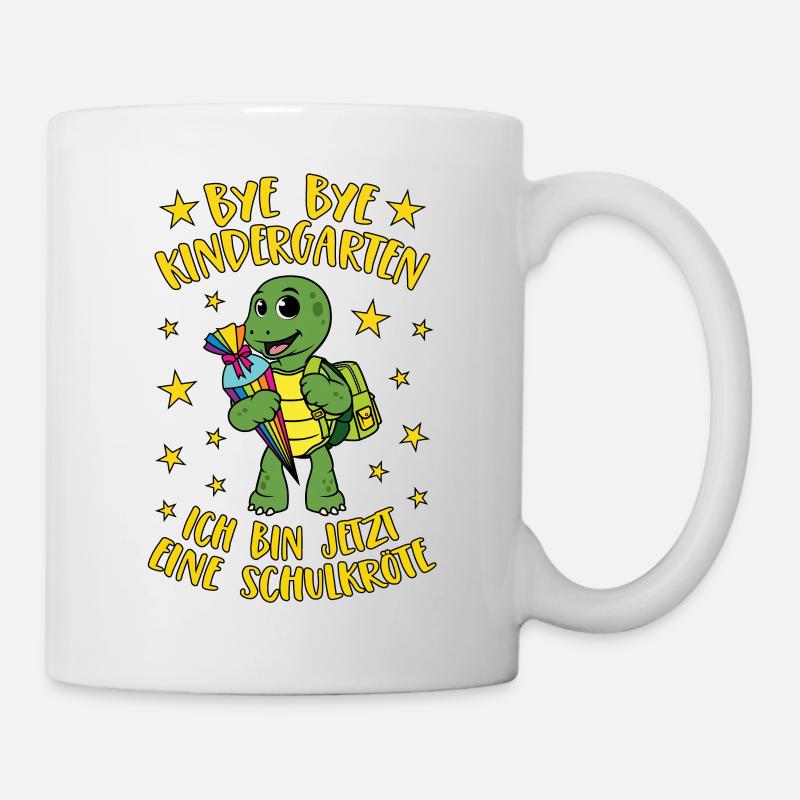 Bye Bye Kindergarten Schildkröte Schulkröte Schule - Tasse - Weiß