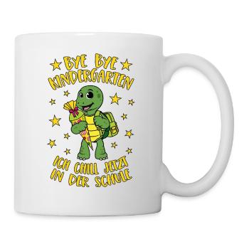 Bye Bye Kindergarten Schildkröte Chillen Schule - Tasse - Weiß - Rechts