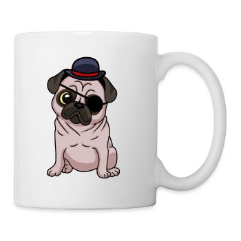 Fantasy Carlin Chien Eye Patch Chiens Chapeau Enfant - Mug blanc - blanc - Droite