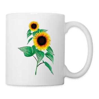 Sonnenblumen - Tasse - Weiß - Rechts