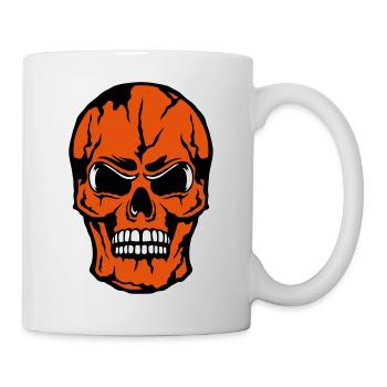 Todeskopf crane halloween - Tasse - Weiß - Rechts