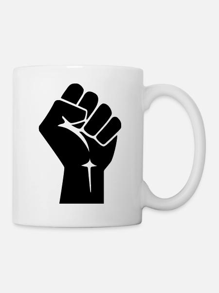 Raised Fist Logo (Vector) - Mug - white