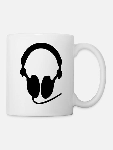 Casque Ecouteurs Casque Casque Idée cadeau - Mug blanc - blanc