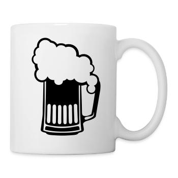 alkohol binouze zeichnung bierschaum alk - Mug blanc - blanc - Droite