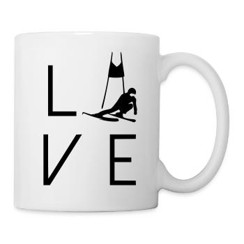 Love Ski Slalom - Tasse - Weiß - Rechts