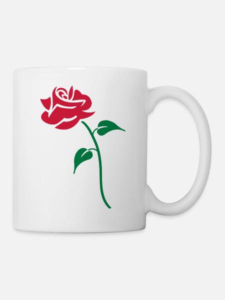 rose - Tasse - Weiß