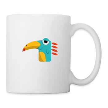 Funny Bird Dino Illustration for Kids - Mug - white - Right