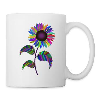 Sonnenblume Blume Staude Garten bunte Blumen - Tasse - Weiß - Rechts