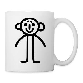 Strichmännchen Kinderbild - Tasse - Weiß - Rechts
