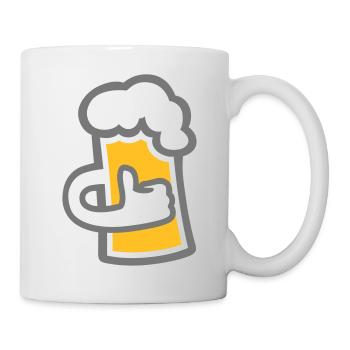 Bier (Daumen hoch) - Tasse - Weiß - Rechts
