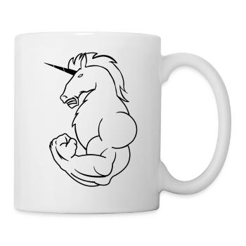 bodybuilding_einhorn - Tasse - Weiß - Rechts