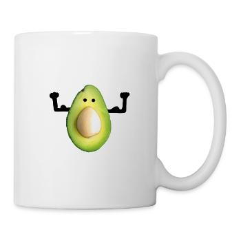 Avocado Power Fitness Geschenkidee - Sport - Tasse - Weiß - Rechts