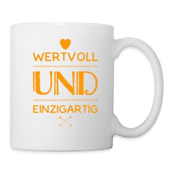 wertvoll und einzigartig - Tasse - Weiß - Rechts